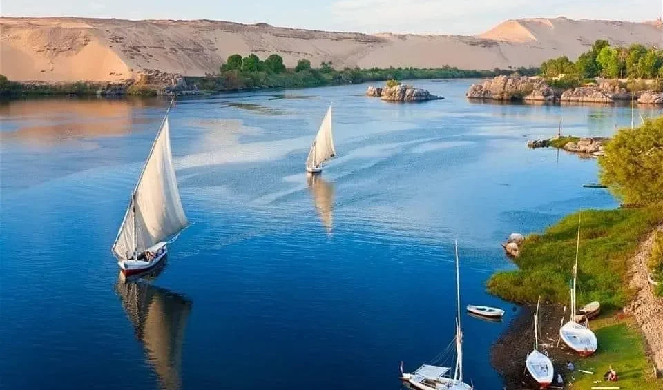 Panoramic view of Aswan and the Nile