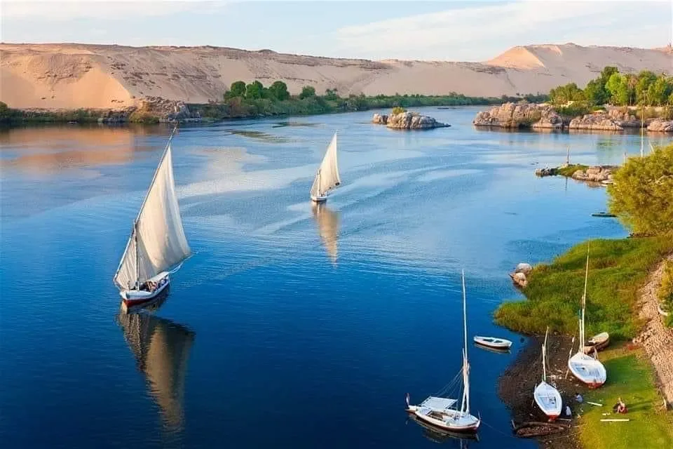 Panoramic view of Aswan and the Nile