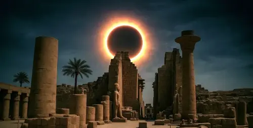 Total Solar Eclipse over ancient Luxor